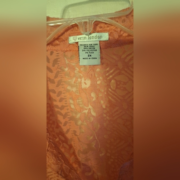 Pink Lacey Blouse by Erin London sz 2X Business Casual Office EUC - Picture 4 of 4